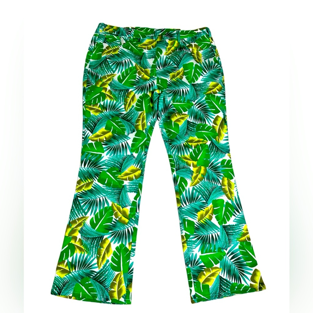 NWT Women’s DG2 Pants by Diane Gillman Palm Leaf Print Size 18W